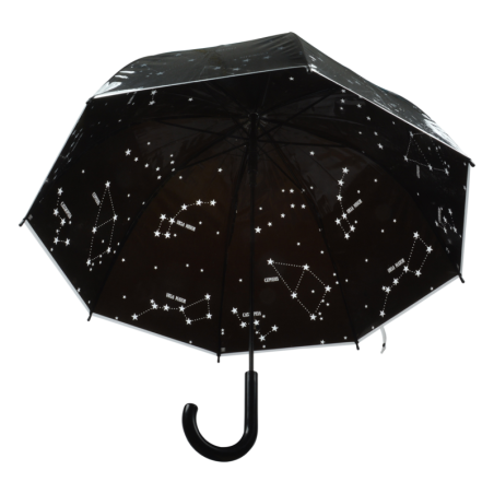 Parapuie transparent étoiles - Noir - D 80.7 cm