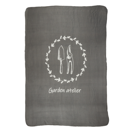 Couverture de jardin en polaire doux "Garden atelier" - Gris - L 130 x P 180 cm