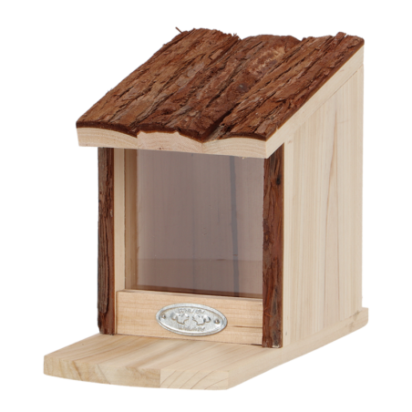 Mangeoire en bois naturel pour écureuil - Beige/Marron - H 17,8 cm