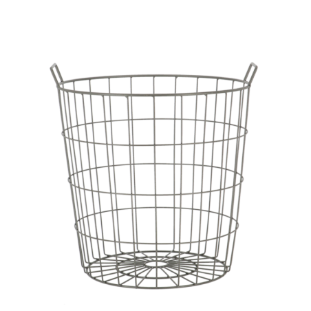 Panier en métal avec poignées - Argenté - 39 L