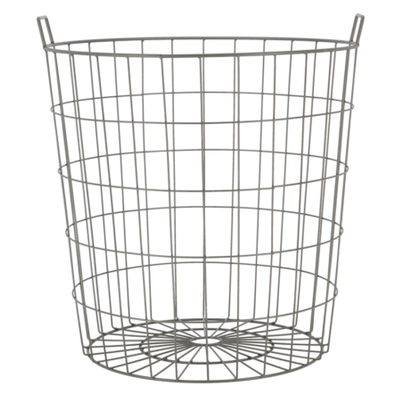Panier en métal avec poignées - Argenté - 79 L