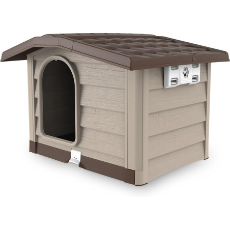 Niche bungalow pour chien - Taille L - Beige - H 77 x L 110 x P 94 cm