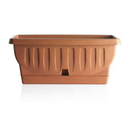 Jardinière avec soucoupe "Natura" - Terracotta - 0,8L