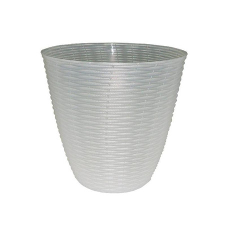 Pot de fleurs "Paglia" en plastique - Transparent - D 19 x H 17,6 cm
