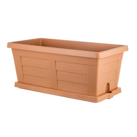 Jardinière "Legno" en plastique - Terracotta - L 60 x l 30 x H 26 cm