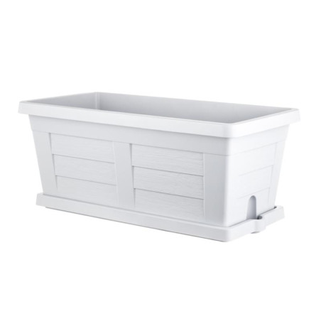 Jardinière "Legno" en plastique - Blanc - L 60 x l 30 x H 26 cm