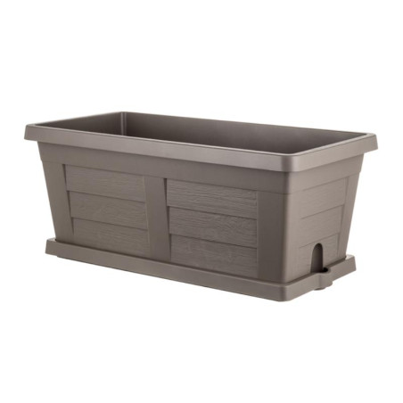 Jardinière "Legno" en plastique - Capuccino - L 60 x l 30 x H 26 cm