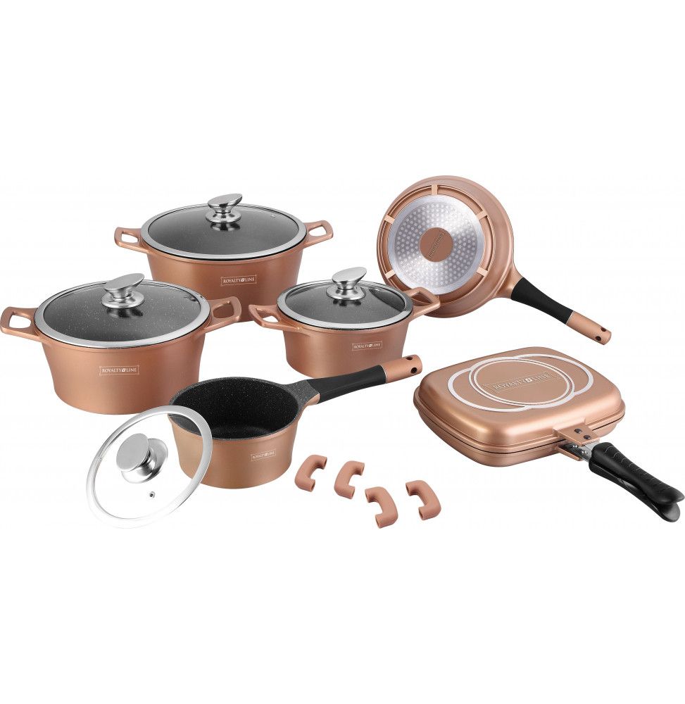 Batterie revêtement marbre - 15 pièces - Couleur bronze