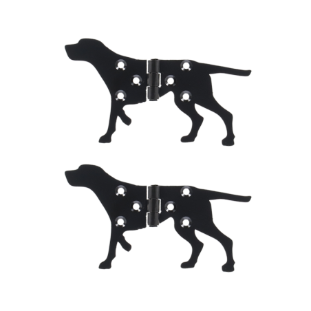 Set de 2 charnières chien - Gauche - Noir - L 12 cm