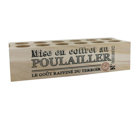 Boîtes à oeufs en bois avec 12 cavités - Beige - L 31,5 x P 11 cm