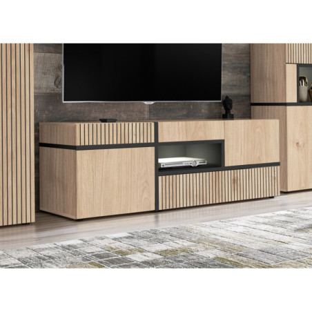 Meuble TV "Cross" - Beige - L 150 x H 50 x P 50 cm