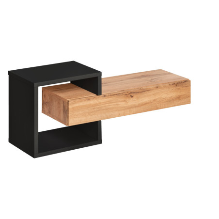 Étagère + tiroir "Easy" - Type 03 - Beige/Noir - L 100 x H 40 x P 30 cm