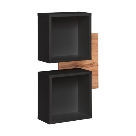 Panneau mural avec deux niches "Easy" - Type 04 - Noir/Beige - L 60 x H 90 x P 22 cm