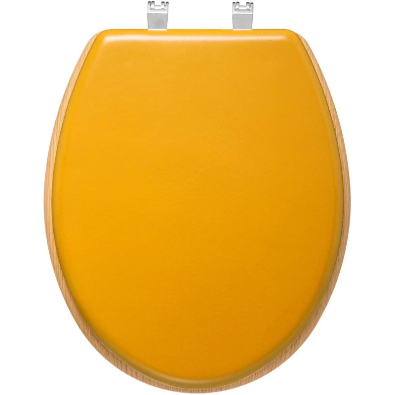 Abattant WC softclose en bois - Jaune - Taille universelle