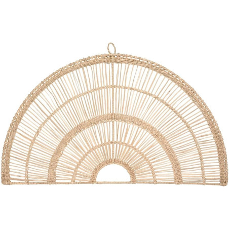 Décoration murale "Padma" en fer et roseau - Beige - L 60,7 x H 35,5 cm