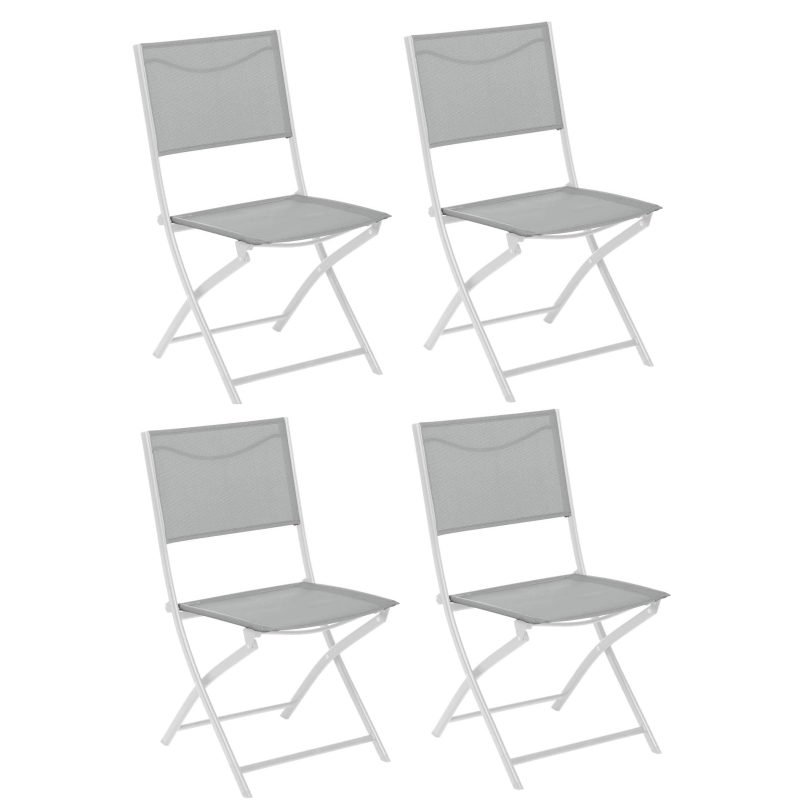 Lot de 4 chaises d'extérieur pliantes Modula - Gris - L 46 x H 87 cm