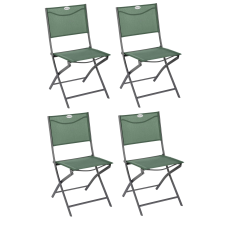 Lot de 4 chaises d'extérieur pliantes "Modula" - Vert - L 46 x H 87 cm