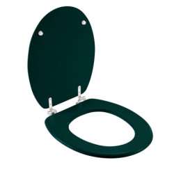 Abattant WC Blanc Effet Marbre 46,5 X 37,5 Cm - En MDF Avec Charnières Métal, Design Tendance Et Pratique