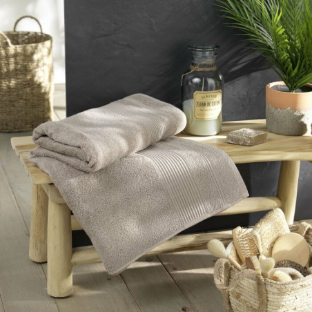 Drap de Bain 90 x 150 cm Tendresse Taupe - Eponge Unie