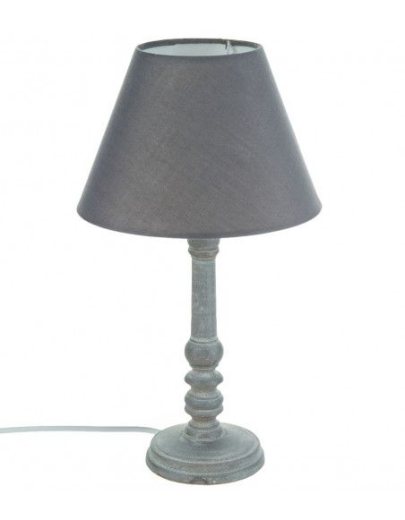 Lampe - Bois - Gris - H 36 cm