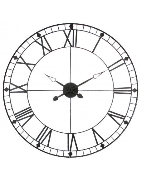 Horloge géante vintage - D 90 cm - Gris