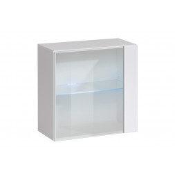 Vitrine murale 55x20x45 cm en fer et bois