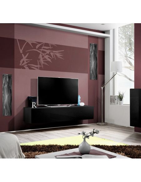 Banc TV - Fly I- 160 cm x 30 cm  x 40 cm - Noir