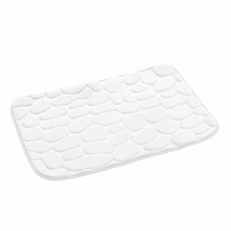 Tapis de Bain 50 x 80 cm Ricochet Blanc - Microfibre Unie Relief