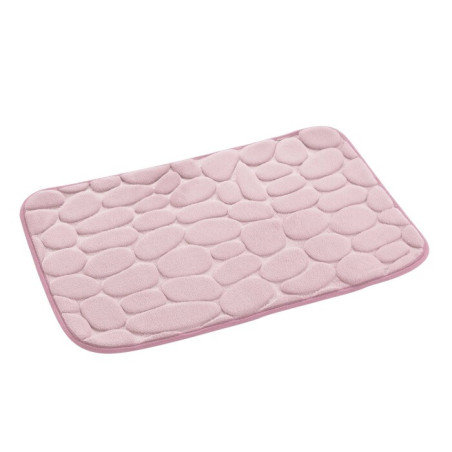 Tapis de Bain 50 x 80 cm Ricochet Rose Poudre - Microfibre Unie Relief