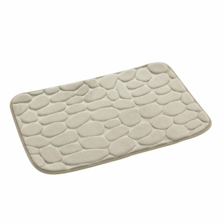 Tapis de Bain 50 x 80 cm Ricochet Taupe - Microfibre Unie Relief