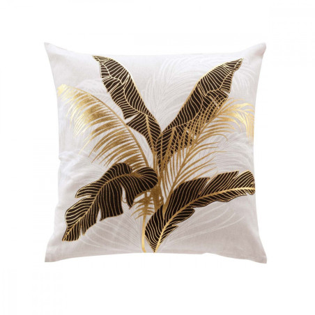 Coussin Déhoussable 45 x 45 cm Aileen - Coton Imprimé Or