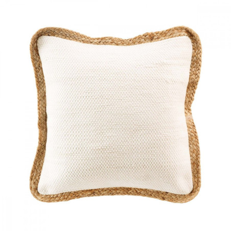 Coussin Déhoussable 45 x 45 cm Akina Naturel - Coton & Polyester avec Jute