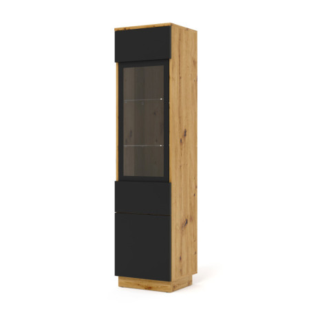 Vitrine suspendue "Aura" - Noir - H 143,5 cm