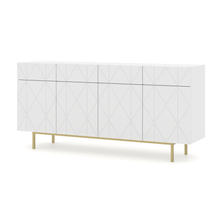 Commode avec cadre doré "Kairo" - Blanc - L 180 cm
