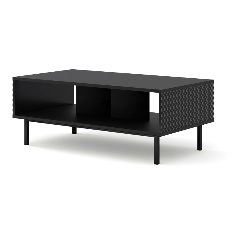 Table basse avec cadre noir Ravenna - Noir - L 90 x l 60 cm