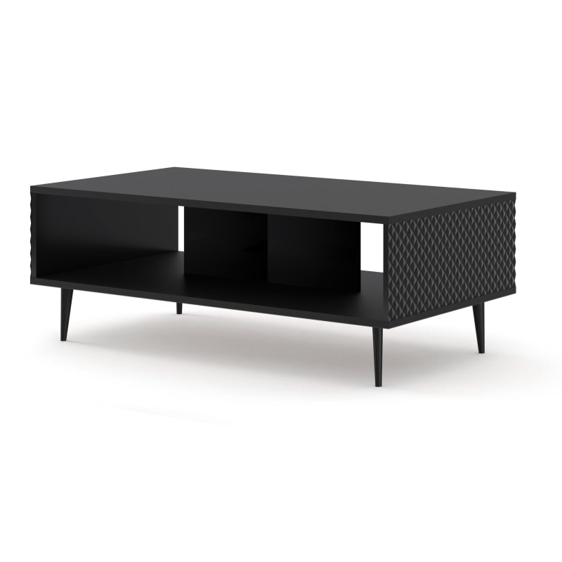 Table basse avec pieds noir Ravenna - Noir - L 90 x l 60 cm