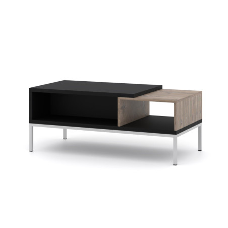 Table basse avec cadre blanc "Toledo" - Noir/Marron - L 110 x l 55 cm