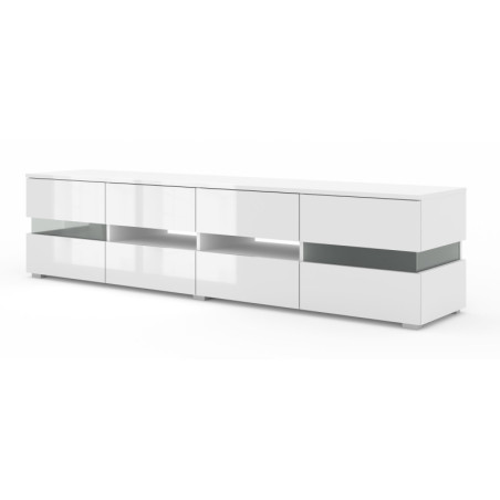 Meuble TV avec LED "Viper" - Blanc - L 186 cm