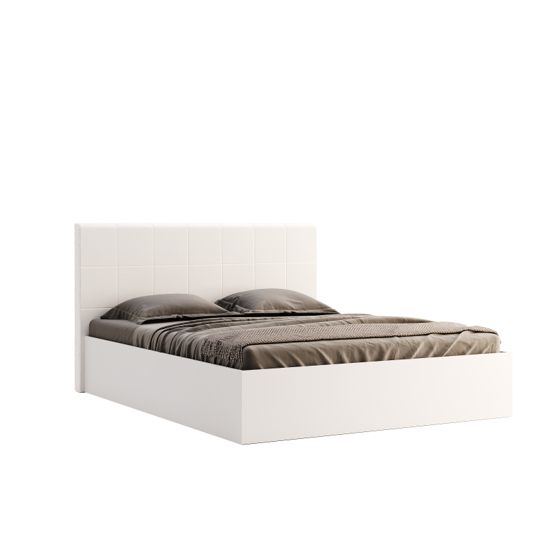 Lit coffre queen size en bois Bianco - Blanc - 160 x 200 cm