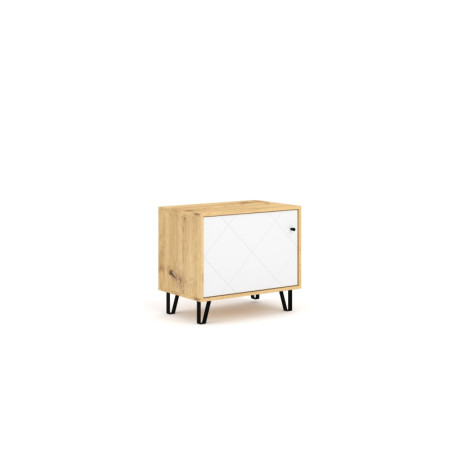 Meuble bas en bois "Bilbao" - Blanc/Beige - L 63 cm