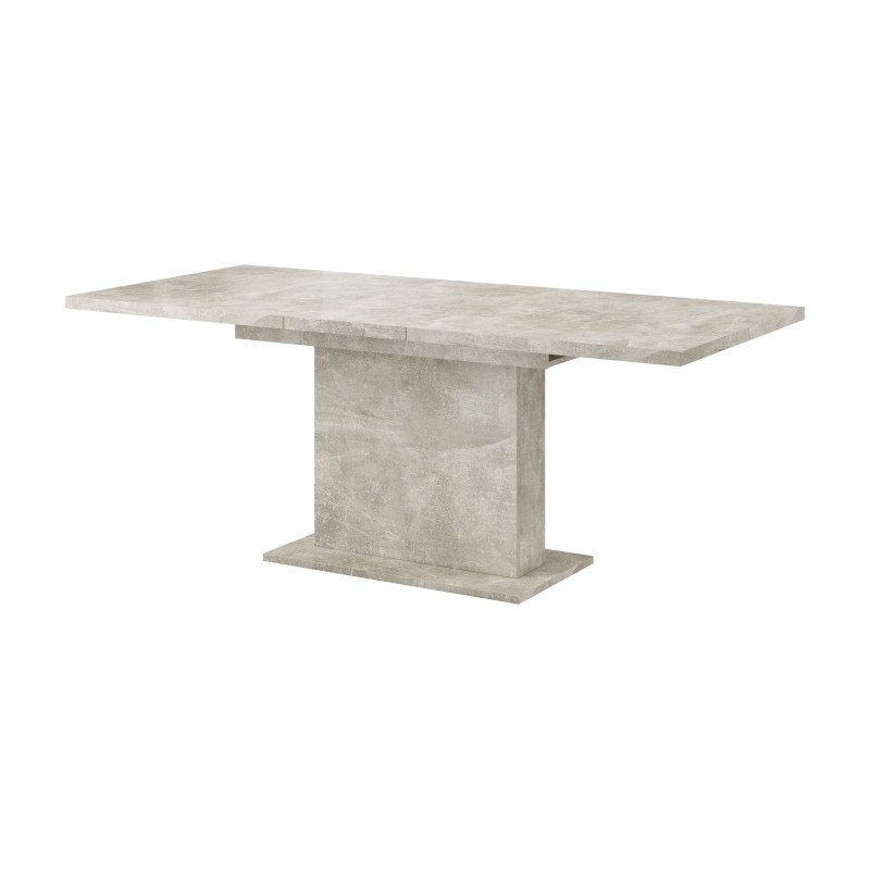 Table à manger extensible Giant - 8 couverts - Gris béton - L 160 à 200 cm