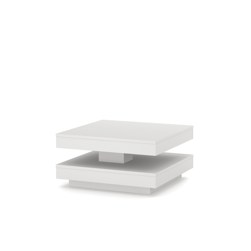 Table basse Pico à plateau rotatif - Blanc - L 67 x H 33 cm