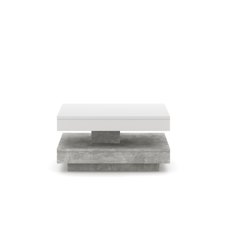 Table basse Pico à plateau rotatif - Blanc/Gris - L 67 x H 33 cm