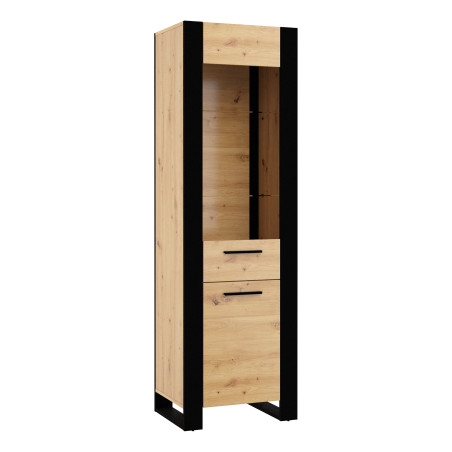 Vitrine en bois "Nuka" - Beige/Noir - L 188 cm