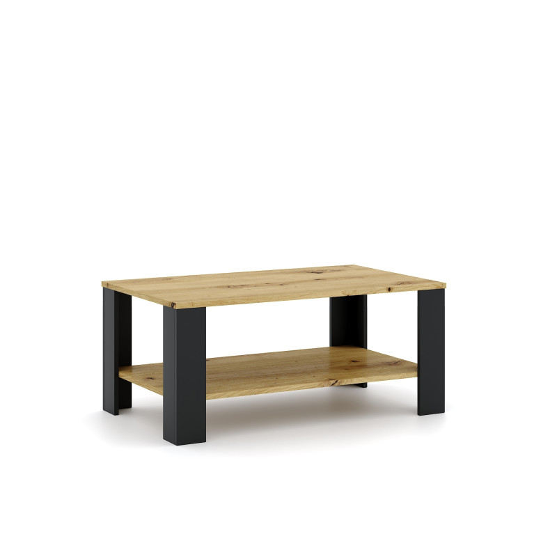 Table basse en bois Tagus - Beige/Noir - L 100 x H 44 cm