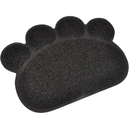 Tapis de litière en PVC en forme de patte - Noir - L 40 x l 30 cm