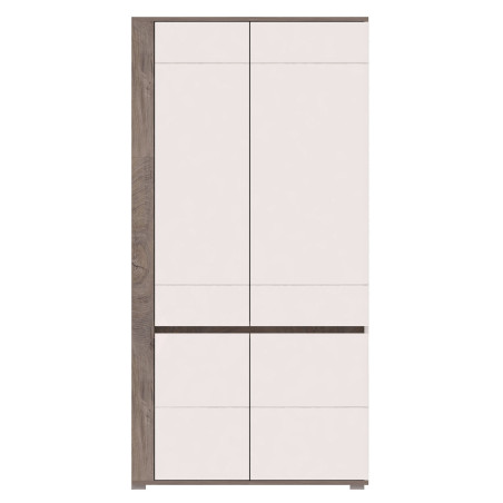 Armoire dressing en bois "Aron" à 2 portes - Marron/Blanc - H 196 cm