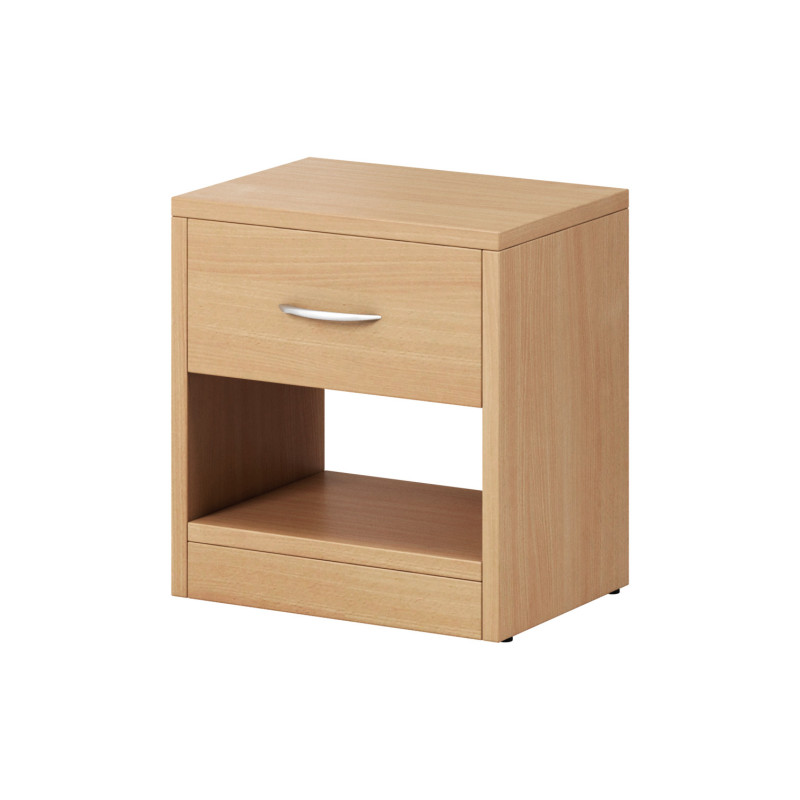Table de chevet en bois Naka à tiroir - Beige - H 41 x L 39 cm