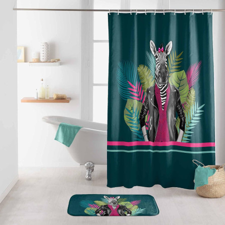 Rideau de Douche avec Crochets 180 x 200 cm Marty - Polyester Imprimé