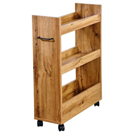 Chariot de cuisine en bois à 3 étages - Marron - H 78 cm